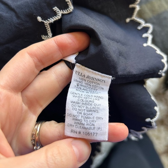 Ulla Johnson Ella Skirt Navy Embroidered‎ Layered Tiered Scalloped Edge - Picture 5 of 6